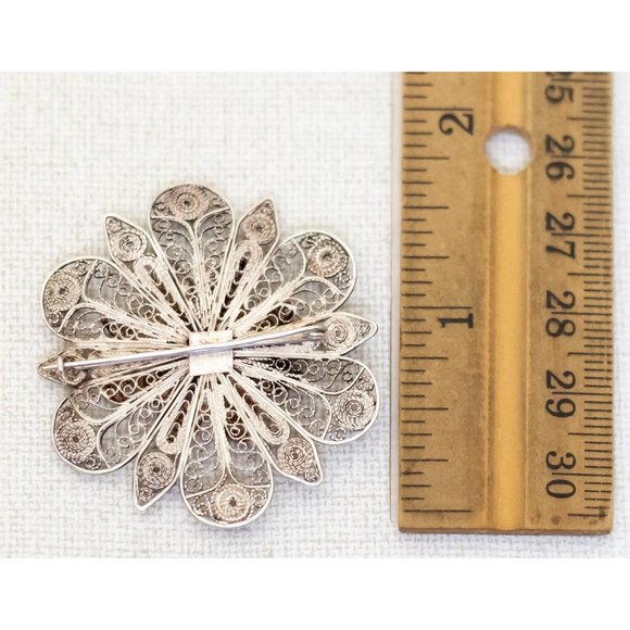 Intricate Vintage Silver Statement Brooch - A3 - Picture 3 of 3